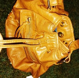 brown leather bag
